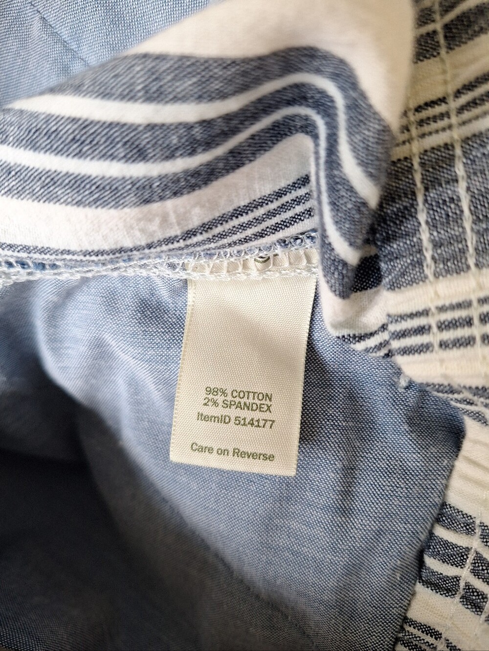LL Bean Women's Favorite Fit Lakewash Dock Pull On Shorts Blue White Stripes 6 - Picture 7 of 7